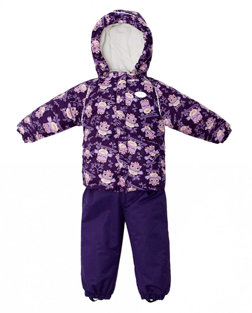 REIKE Комплект для девочки (куртка+полукомбинезон) owls violet (фото, вид 1)