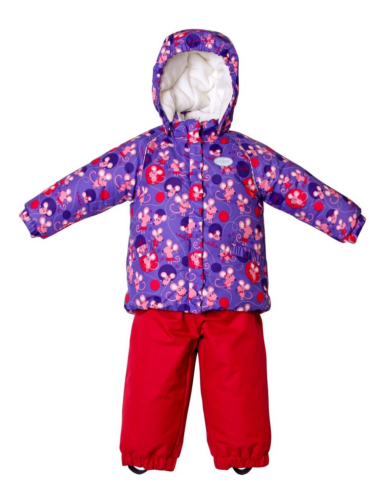 REIKE Комплект для девочки (куртка+полукомбинезон) mice violet (фото, вид 1)