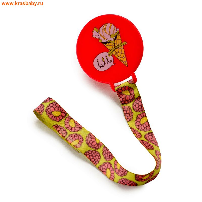 HAPPY BABY    Pacifier Holder with ribbon ()