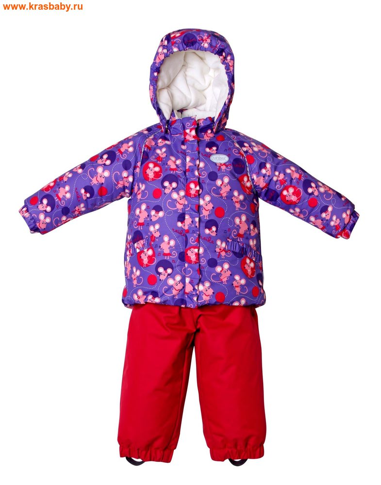 REIKE Комплект для девочки (куртка+полукомбинезон) mice violet (фото)